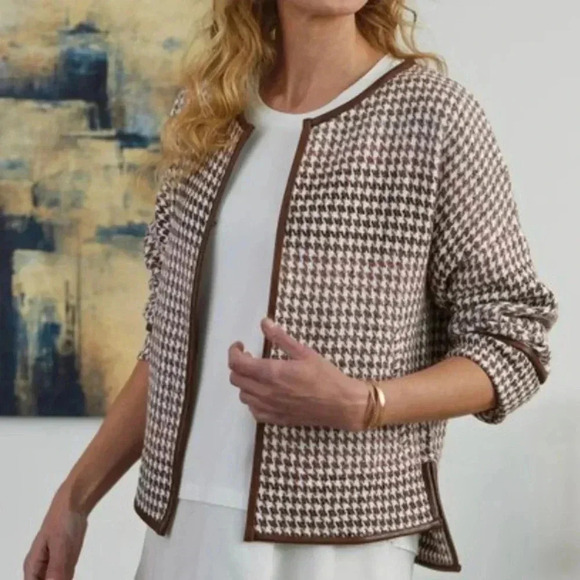 NWOT  Soft Surroundings houndstooth jacket - Picture 8 of 9
